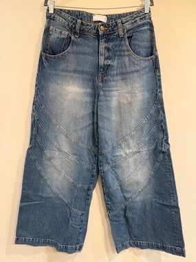 ASOS Men's Light Blue Relaxed Wide-Leg Jeans